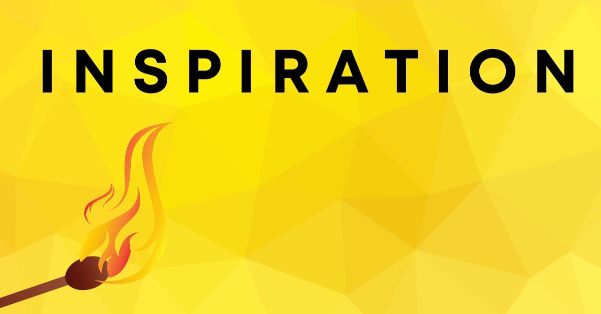 Yellow podcast artwork with the word Inspiration above a lit match