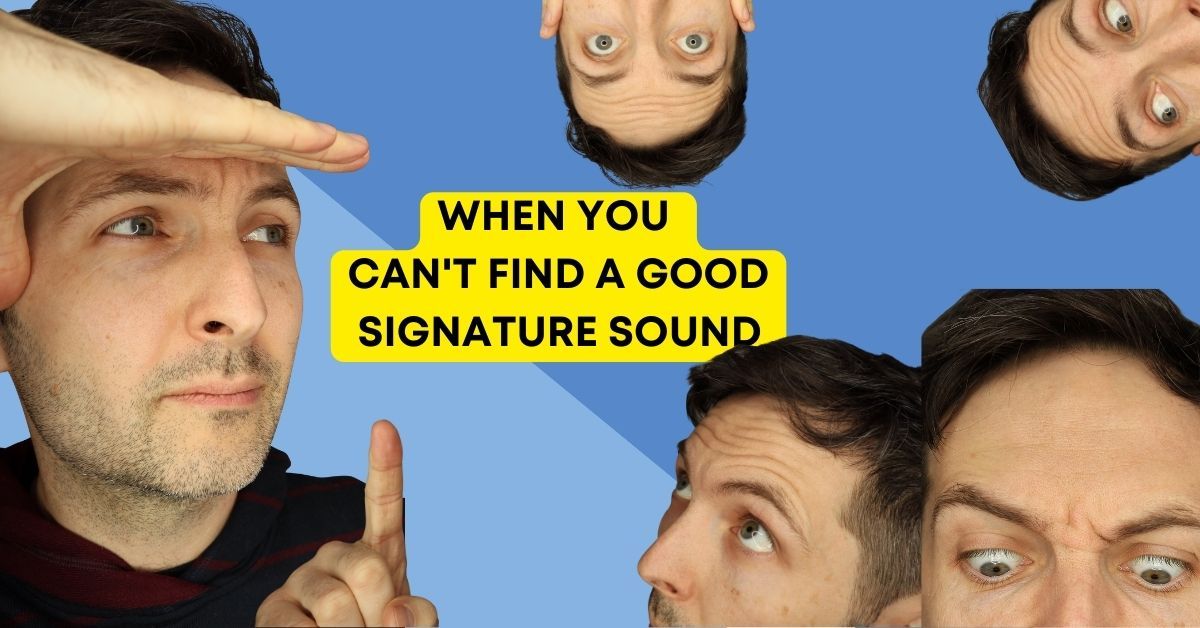 Several faces of Richard Pryn around the text When You Can't Find a Good Signature Sound