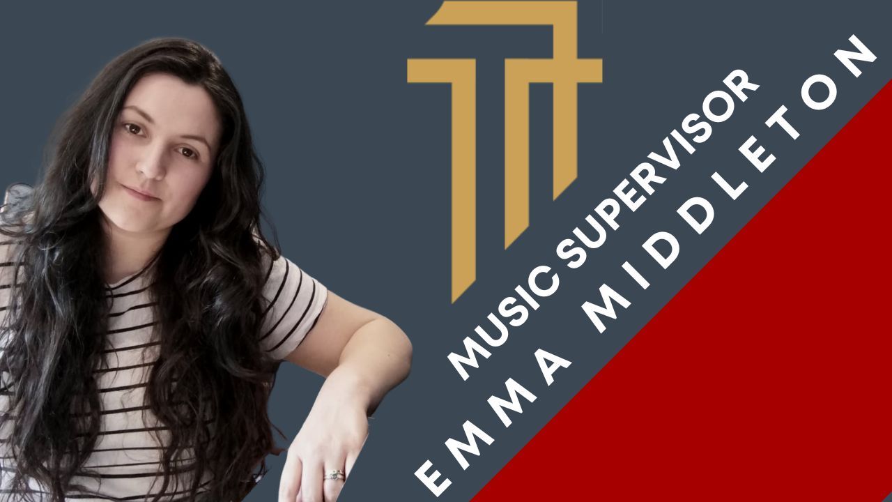 Podcast artwork with a photo of Emma Middleton and the text Music Supervisor Emma Middleton