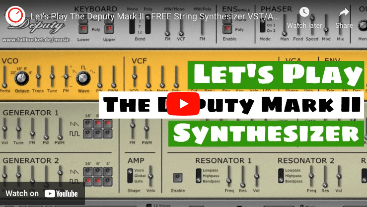 Video thumbnail for the Deputy Mark II free string synthesizer