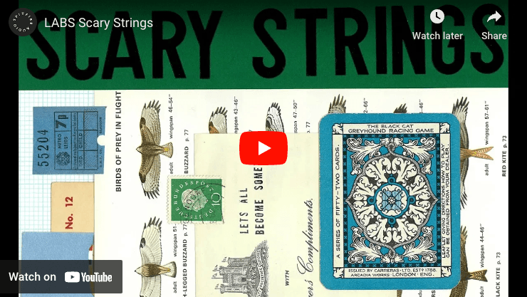 Video thumbnail for Spitfire LABS Scary Strings with collage artwork