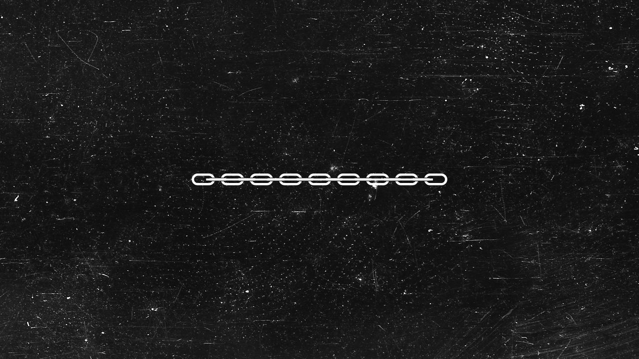 White chain icon on a dark scratched background