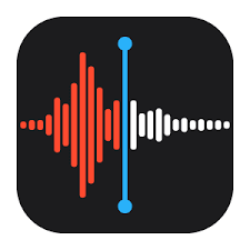 The Apple Voice Memos app icon, a red and white audio waveform on a black background