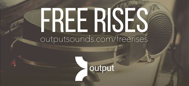 Output Free Rises promotional banner with headphones