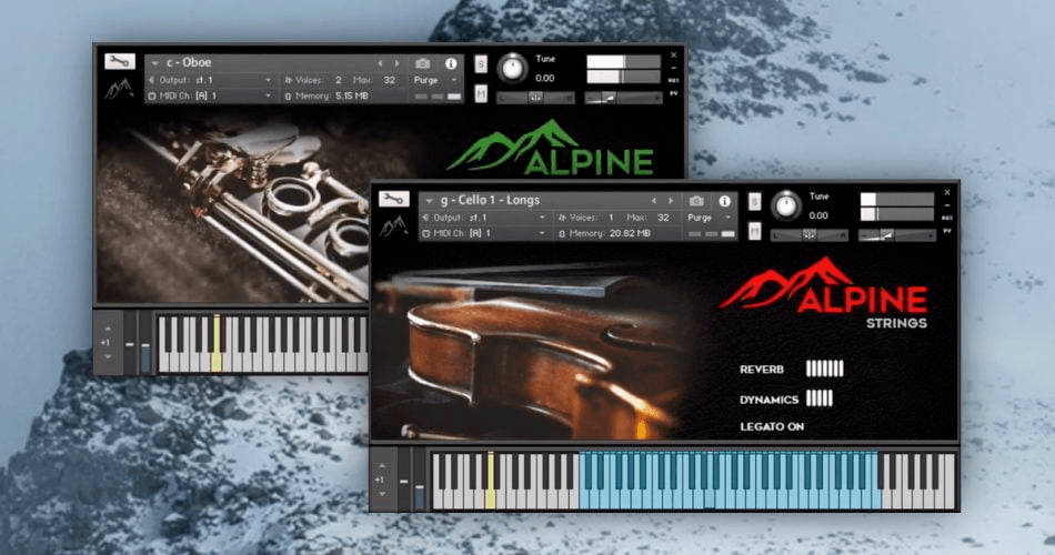 The Alpine Project Kontakt instruments showing the Oboe and Alpine Strings Cello patches