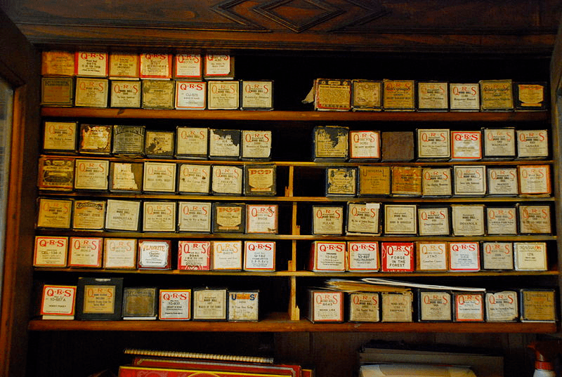 Piano Rolls stored in boxes