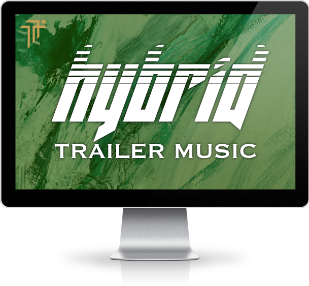 Hybrid Trailer Music course shown on a desktop screen